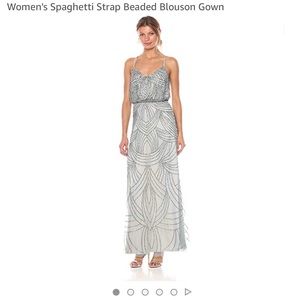 Adrianna Papell Gray Beaded Gown -Bridesmaid Dress